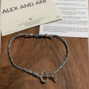 Alex and Ani adjustable threads Anchor bracelet sterling silver